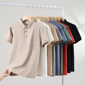Unisex High-End for Polo T-Shirt with Team Logo Short Sleeve Workwear Embroidered Turn-Down Collar Solid Cultural Printed Shirt