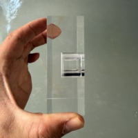 Bloc de cristal acrylique transparent solide PMMA Perspex 4mm 5mm, cube avec trou, usinage CNC, découpe, affichage, décoration, industriel