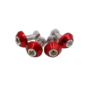 Tornillos Decorativos de Aleación de Aluminio Negro LEITE de Fasto Supply para Placas de Matrícula de Autos y Motocicletas, Cubre Tornillos Metálicos con Arandelas de Fijación - Product Image 1