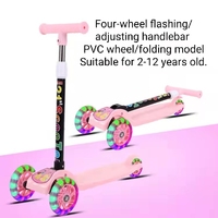Lampu led anak perempuan, 3 roda anak perempuan skuter kaki murah anak-anak bayi skuter anak-anak permainan rumah pintar skuter