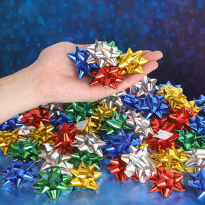 Metallic Star <b>Bow</b> Gift Ribbons Assorted Colors Christmas Decoration Paper Craft Decorative <b>Bows</b> for Holiday Gift Wrapping - Product Image 2