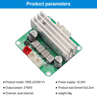Modul Amplifier Audio Digital Stereo Kelas D TPA3116D2 VIRE DC 12V-24V 2x50W Daya Tinggi DIY Papan Amplifier Audio Rumah