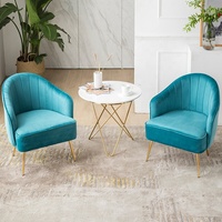 Chaises de luxe aile d'or meubles nordiques fauteuil de bureau d'hôtel moderne canapé en métal maison velours salon salon chaises d'appoint