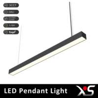 Suspension LED rectangulaire moderne en aluminium, réglable en hauteur et à intensité variable, avec CRI 90 élevé, pour la maison et le bureau