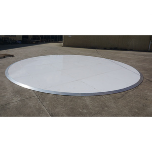 Piso de baile portátil redondo de madera contrachapada blanca brillante de instalación rápida para bodas - Product Image 4