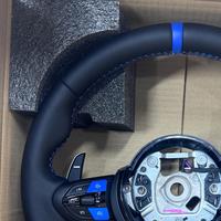 Volant de voiture en cuir pleine fleur avec bande bleue, boutons M1 M2, standard OEM, pour BMW F11 F20 F21 F22 F30 F31 F32 E60 E71 E90