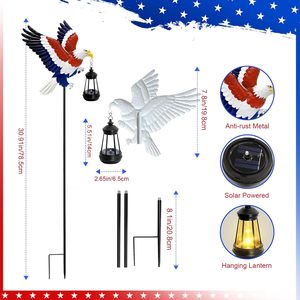 Lámpara Solar Decorativa para Jardín con Diseño de Águila Americana, Resistente al Agua, con Linterna LED y Estaca Metálica - Product Image 2