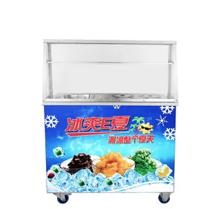 Máquina para hacer rollos de helado frito de mesa Máquina para hacer helados Congelador para hacer yogur frito Máquina para hacer rollos de helado