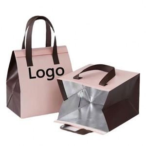 Custom Eco-Friendly Non-Woven Insulated Cooler Bag Double-Sided Adhesive Tape Cartoon Pattern Foldable for Picnics Take-Away Use - Product Image 1