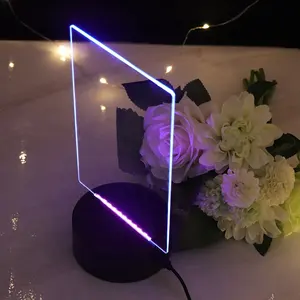 USB C Led אור בסיס שלט רחוק RGB אקריליק לילה אורות קישוט 3D שולחן מנורות עבור DIY