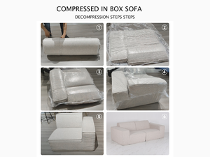 真空圧縮コーナーソファカウチホームラグジュアリーリビングルーム家具L字型フレームレスコーデュロイソファセット（中国製） - Product Image 2