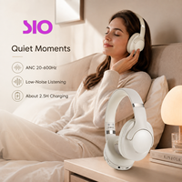 Casque sans fil à réduction de bruit ANC -20dB 20-600Hz Type-C 500mAh 40H d'autonomie pour voyage et bureau, compatible Wi-Fi 5.4 10M