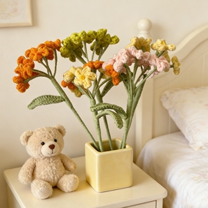 <span class=keywords><strong>Flores</strong></span> de No Me Olvides (Forget-Me-Not) Tejidas a Crochet, Ramo Artificial de Lana, <span class=keywords><strong>Flores</strong></span> de Hilo para Decoración del Hogar y Regalos - Product Image 4
