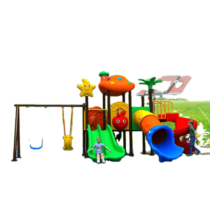 Commercial outdoor plastic playground swingset playground outdoor