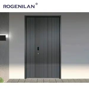 Aluminum Swing Glass Door Modern Contemporary Decorative Double Door Security Entry/front/exterior/entrance Aluminum Doors For Homes