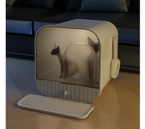 Nouveau design entièrement fermé anti-éclaboussures bassin à litière pour chat produits de nettoyage de toilette pour chat en plastique écologique nouveau bac à litière pour chat - Product Image 5
