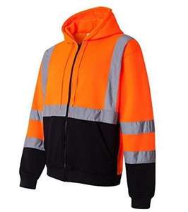 Chaqueta Ligera con Capucha y Cremallera Completa de Alta Visibilidad ANSI Clase 3 para Hombre, Ropa de Trabajo de Alta Visibilidad DF New York de Definite Outdoor Devices - Product Image 3