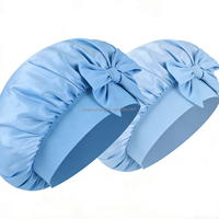 Bonnet de nuit ajustable en satin uni à large bord avec logo personnalisé, idéal pour le sport, le cyclisme, les voyages et les soins capillaires, toutes saisons