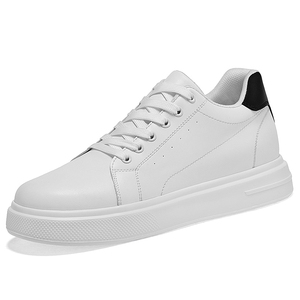 2026 Chaussures rehaussantes plates pour hommes et baskets décontractées en cuir pour femmes, avec rehausse invisible de 6 cm et 8 cm, à plateforme basse - Product Image 2