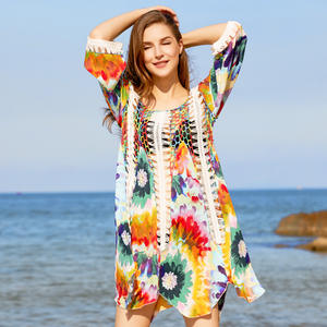 Usine Kaftan <span class=keywords><strong>Micro</strong></span> <span class=keywords><strong>Bikini</strong></span> Sarongs Floral Beachwear Pareo Floral Imprimé Imprimé Fleurs Couvrir - Product Image 2