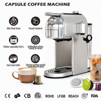 Machine à expresso à écran tactile, réservoir d'eau de 1 L, pression de 19 bars, buse vapeur, réglage du volume en 7 niveaux, cafetière