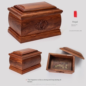 Urne en bois massif de style chinois, branche acide brun foncé Nanmu à bordure dorée, marque Jiajiuhui, pour hommes et femmes, boîte de longévité, directement de l'usine - Product Image 4