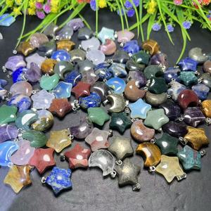 Colgante <span class=keywords><strong>de</strong></span> Piedra Curativa Personalizable con Mezcla <span class=keywords><strong>de</strong></span> Materiales Naturales, Estrella y Luna, Mini Joyería <span class=keywords><strong>de</strong></span> Cristal <span class=keywords><strong>de</strong></span> Reiki para Accesorios <span class=keywords><strong>de</strong></span> Moda - Product Image 2