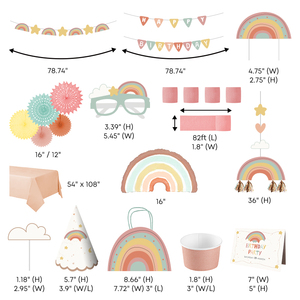 Xieli Boho Kit pesta ulang tahun, Set dekorasi pesta ulang tahun tema pelangi - Product Image 3