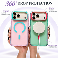 Coque de téléphone magnétique colorée avec poignée latérale antidérapante, protection de caméra surélevée, antichoc pour iPhone 18 Pro Max 17 16 15