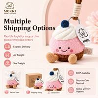 Gantungan Kunci Cupcake Bahan Plush PP Cotton Super Lembut 10cm, Aksesoris Tas Mini Lucu, Boneka Penghibur, Liontin Hadiah untuk Anak