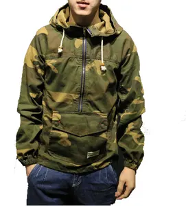 Mens cotton jacket with fixed hood printing new design casual jacket