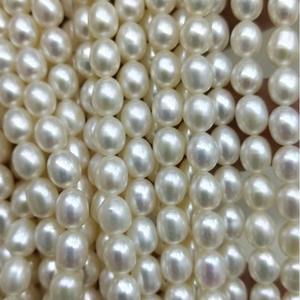 Vente en gros de perles d'eau douce semi-finies en forme de mètre court de 5,5 à 6 mm, perles brillantes de base, perles en vrac - Product Image 4