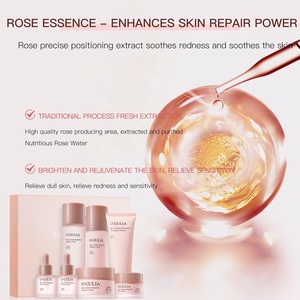 Set di Cura della Pelle alla Rosa OEM 7 Pezzi Kit Idratante per il Viso con Ectoina Lievito di Bifida Olio di Rosa Turca Erbe Anti-Età Nutriente Completo - Product Image 5