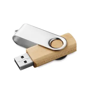Cadeau de rotation tendance Clé USB en bois Design moderne Bois Bambou Peut être personnalisé Logo Clé USB