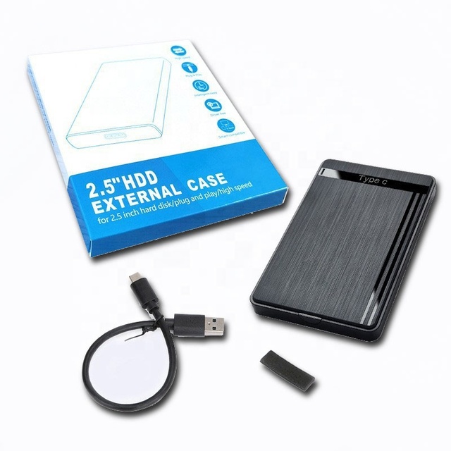 China Factory Plastic Sata SSD 2.5-inch USB 3.1 HDD Hard Disk Drive Box External Brushed Style OEM