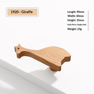 Perillas de Madera con Forma de Animal de Dibujos Animados para Gabinetes de Cocina y Armarios, Perillas de Madera Maciza de Fácil Instalación - Product Image 3