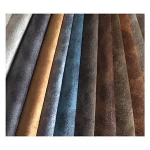 Groothandel Polyester Kleurrijk Sofa Textiel Doek Home Deco Faux Lederen Bekleding Stof 100% Polyester Fluwelen Stof Voor Sofa