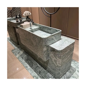 Lavabo sur pied en marbre poli moderne personnalisé pour salle de bain - Product Image 3