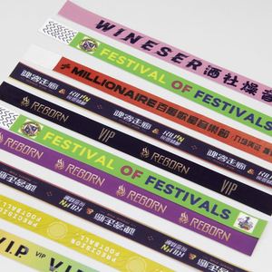 Pulseras de Papel Resistentes al Agua, Reciclables, Cómodas y Resistentes a Desgarros para Conciertos y Fiestas, Pulseras de Tyvek Personalizadas - Product Image 1