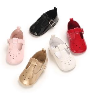 Toptan yenidoğan bebek ayakkabıları kız yumuşak tabanlı düz ayakkabı deri bebek ayakkabıları - Product Image 2