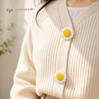 HONMEO Grosir Penutup Kancing Baju Model Daisy dari Paduan Seng untuk Klip Penutup Kancing Jas