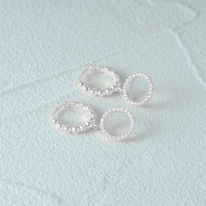 Aretes Colgantes Geométricos CANNER, Chapados en Oro de 18K, con Diamantes, Plata de Ley 925, Aretes de Doble Aro con Circonitas, Regalo para Mujer - Product Image 2