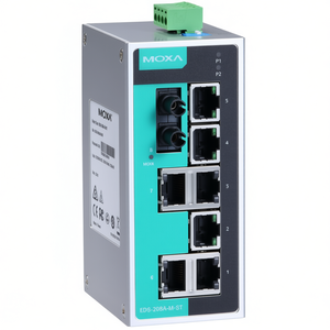 Moxa EDS-208A-M-ST-T Switch de Red Industrial Ethernet de 8 Puertos No Administrado para Riel DIN, Alimentación de 24V, Protocolo IEEE 802.3 - Product Image 2