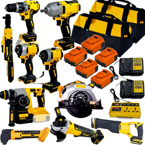 Juego <span class=keywords><strong>de</strong></span> Herramientas Eléctricas DeW <span class=keywords><strong>Combo</strong></span> 18 en 1 XRP, Taladro, Llave Inglesa, Sierra, Destornillador con Baterías <span class=keywords><strong>de</strong></span> 5.0ah, Cargador, Adaptador <span class=keywords><strong>Walt</strong></span> /20V y Bolsa - Product Image 1