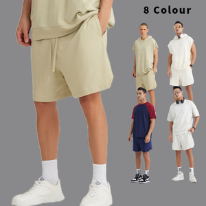 Pantalones Cortos Deportivos Unisex de Algodón 100% Pesado, Antiarrugas, Estilo Francés, Talla Grande para Hombre, con Logotipo Personalizado, Color Sólido - Product Image 6