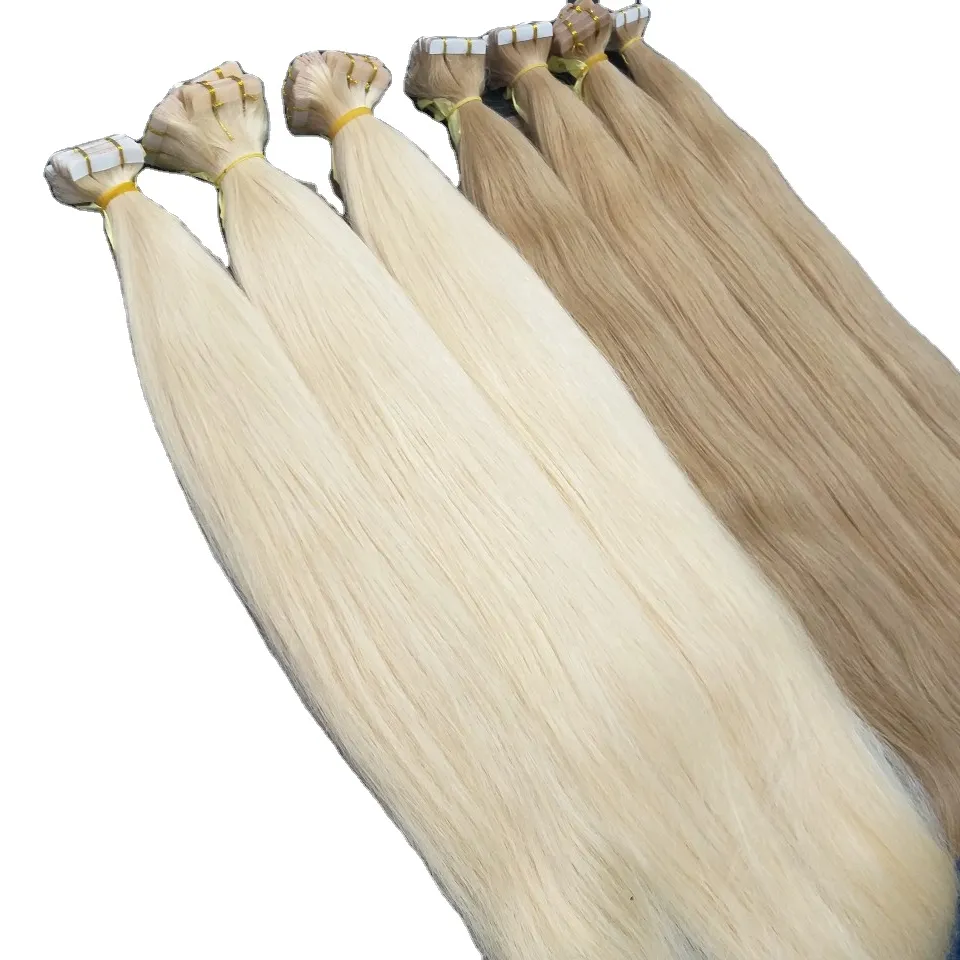 Wholesale cheap price Blond 613 Tape ins Human Hair Extensions 100% Virgin Raw Unprocessed Hair Double Drawn Best quality
