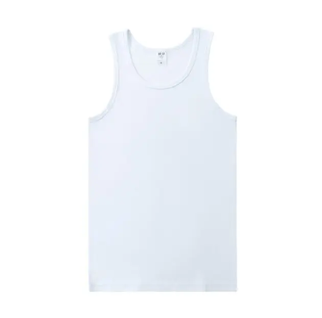 Vest men's sleeveless summer cotton vest heavy rib vest exercise fitness white classics
