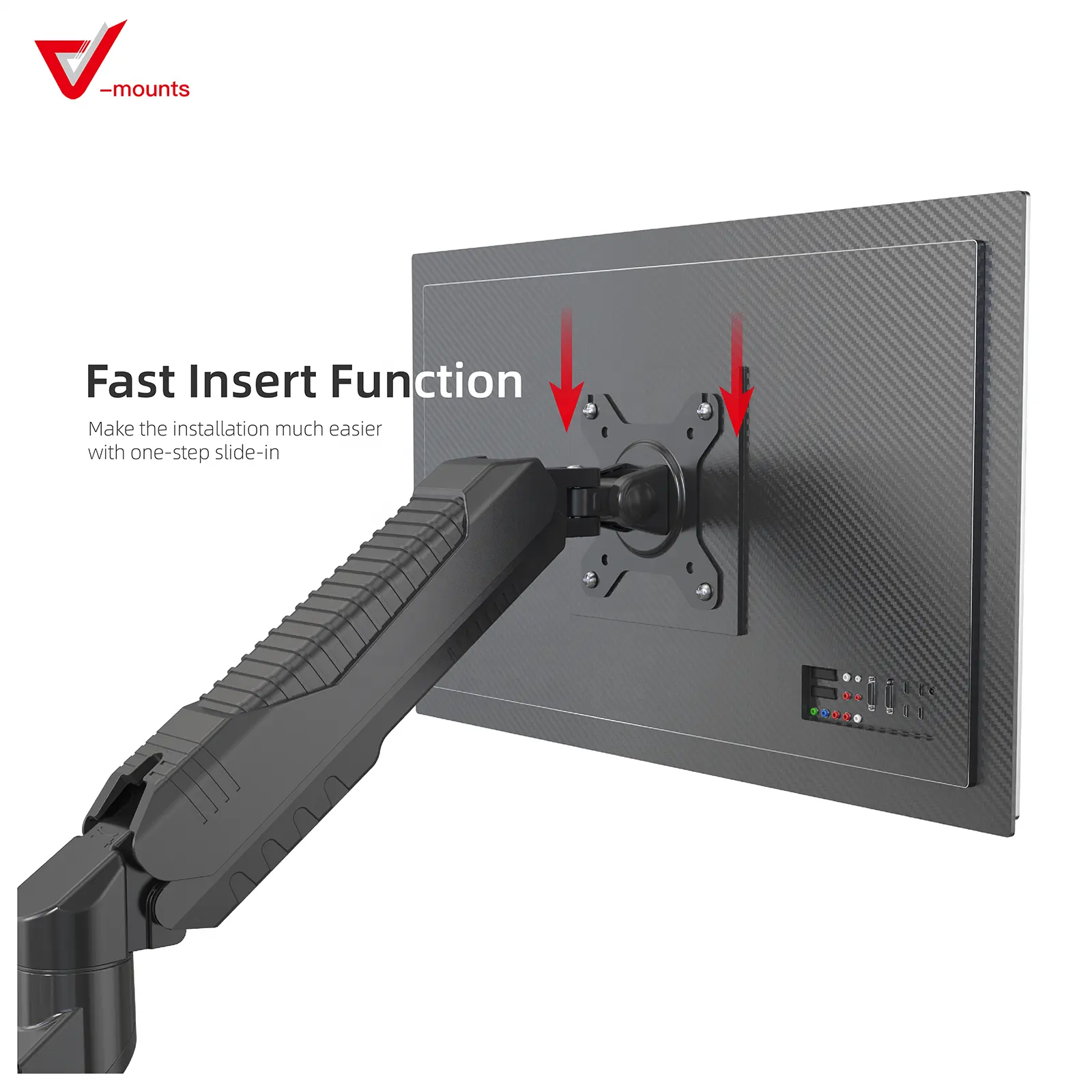 V-mounts ErgoTech للخدمة الشاقة شاشة LCD واحدة للجدار ذراع متين مع ذراع تثبيت