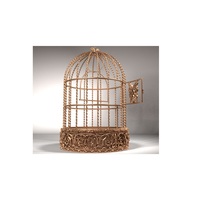 Décoration de cage à oiseaux vintage en fil de fer pour événements, présentoir floral, décoration élégante pour perroquets et canaris, fournitures de décoration de mariage