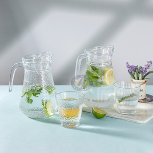 1200ml 1.2 litro e 200Ml tazze di vetro elegante intrattenimento Design brocca di vetro acqua <span class=keywords><strong>Set</strong></span> - Product Image 1